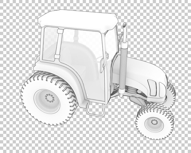 PSD medium farming tractor on transparent background 3d rendering illustration