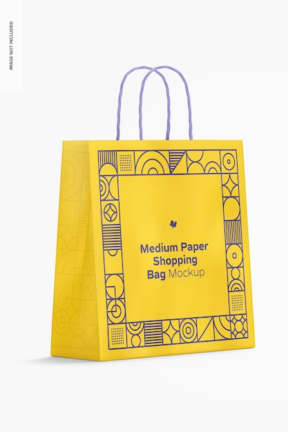 Medium Paper Shopping Bag Mockup, Left View