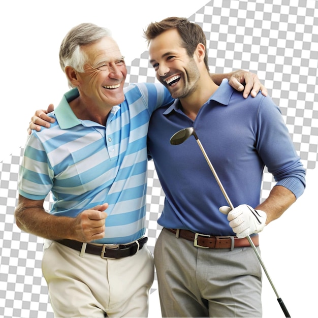 Medium shot couple playing golf in nature