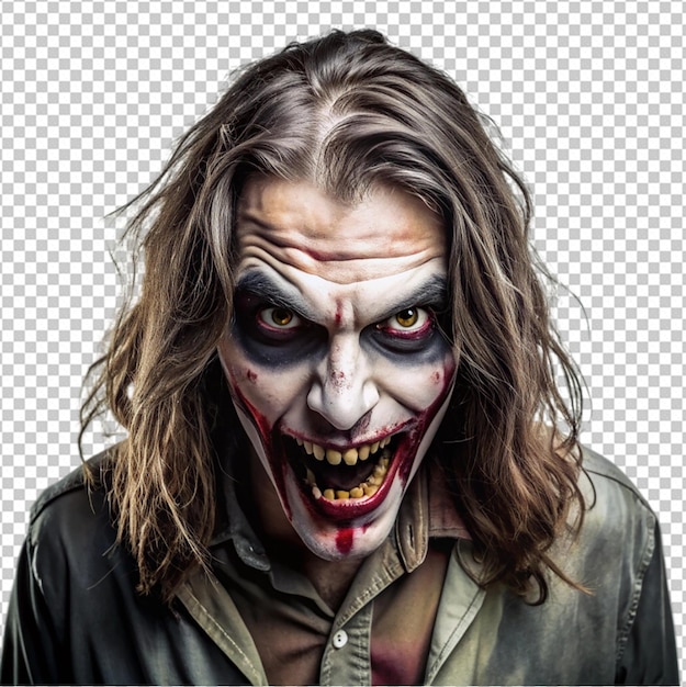 PSD medium shot scary character posing png