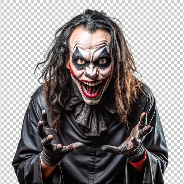 PSD medium shot scary character posing png