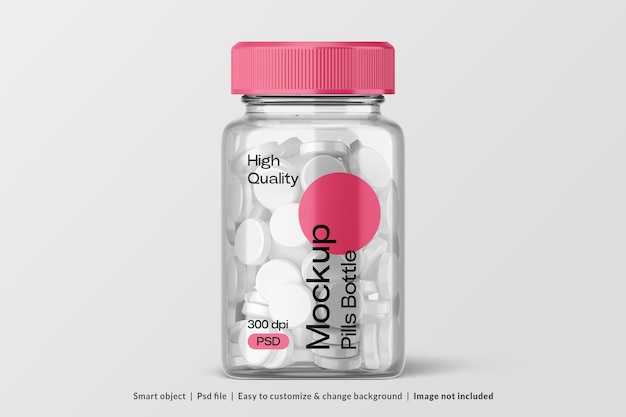 Medium Size Pills Bottle Mockup