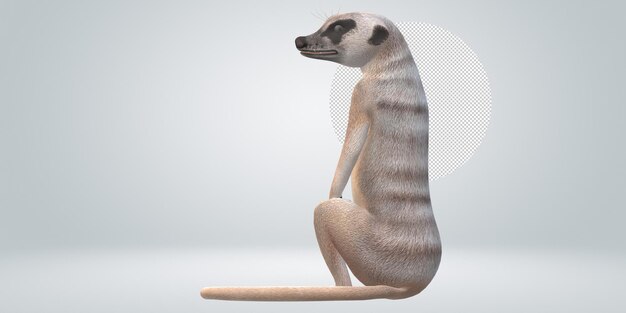 PSD meerkat isolated on a transparent background