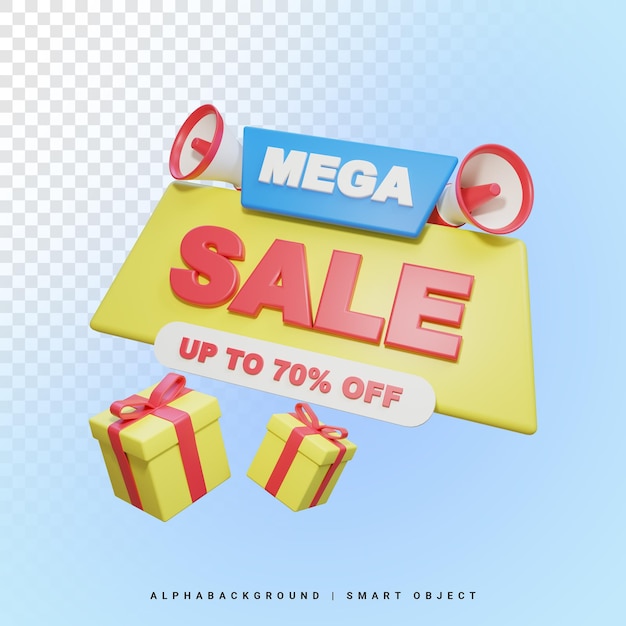 Mega Sale 3d Illustration