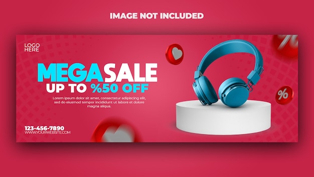 Mega sale product promotion social media post banner