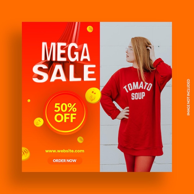 Mega sale promotion banner template