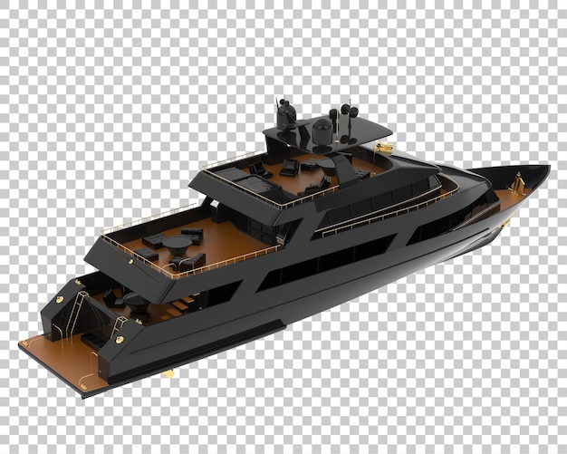 PSD mega yacht on transparent background 3d rendering illustration