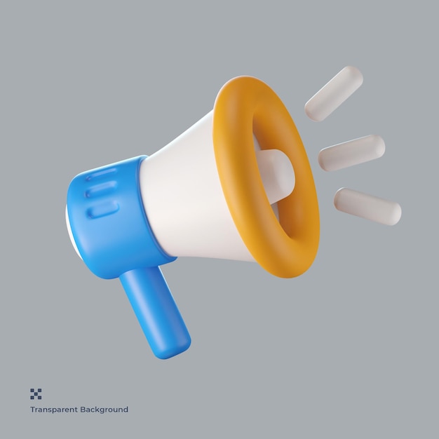 Megaphone 3d icon illustration