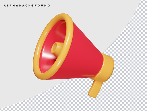 Megaphone icon 3d illustration render