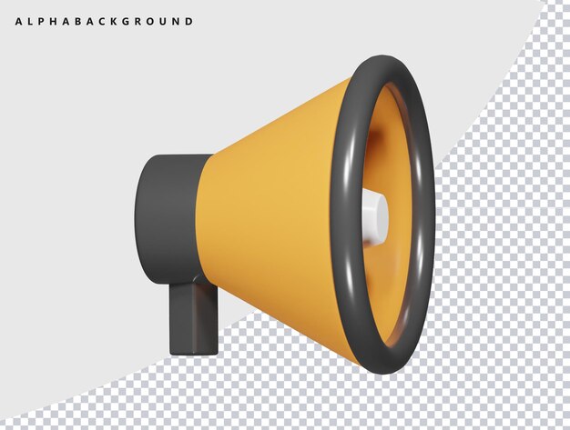 Megaphone icon 3d illustration render