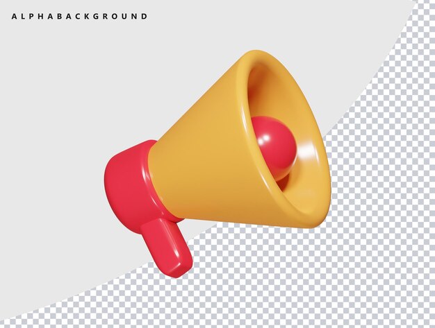 Megaphone icon 3d illustration render