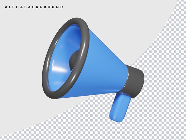 Megaphone icon 3d illustration render