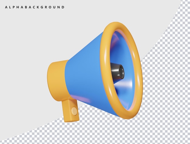 Megaphone icon 3d illustration render