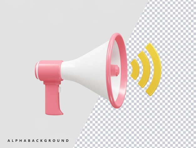 Megaphone icon 3d rendering vector illustration