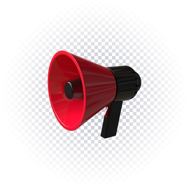 Megaphone speaker icon 3d render isolated