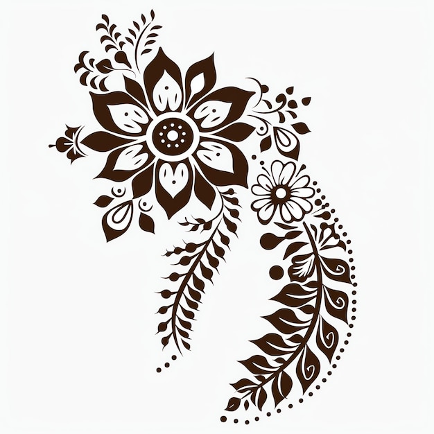 PSD mehndi design indian illustration