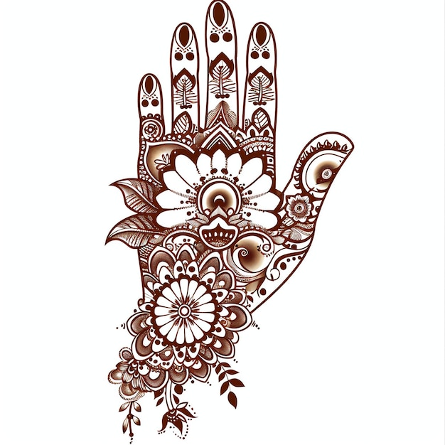 PSD mehndi design indian illustration