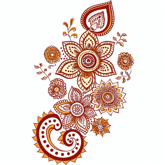 PSD mehndi design indian illustration