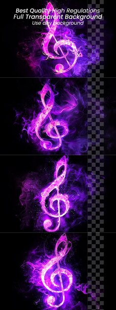 PSD melodic flow purple and pink wave with music inscription