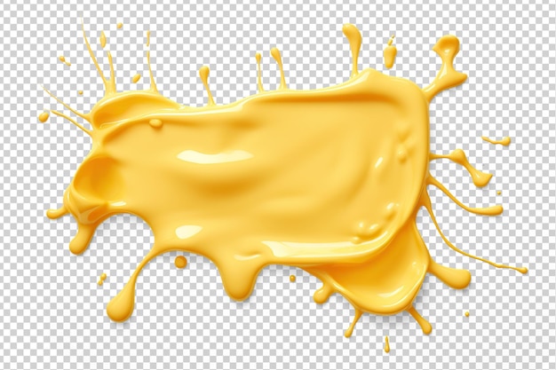 PSD melted cheese frame label cutout on transparent