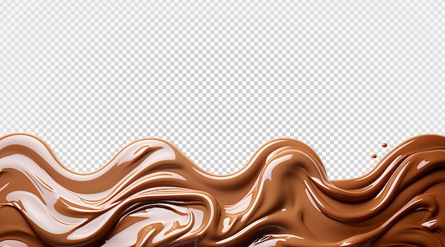 melted chocolate isolated on transparent backgroundgenerative ai