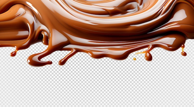 melted chocolate isolated on transparent backgroundgenerative ai