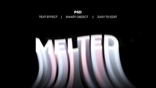 Melted editable text effect print template