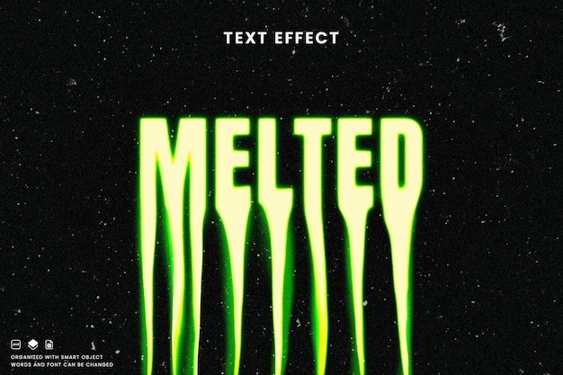 Melting editable text effect urban typography