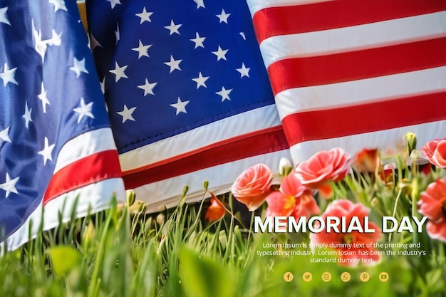 Memorial Day Banner in PSD