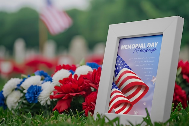 PSD memorial day frame mockup