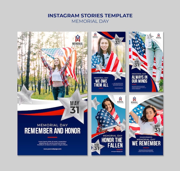 Memorial day instagram stories template