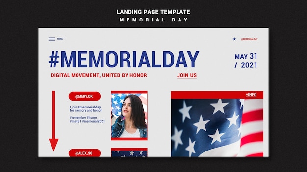 Memorial day landing page template