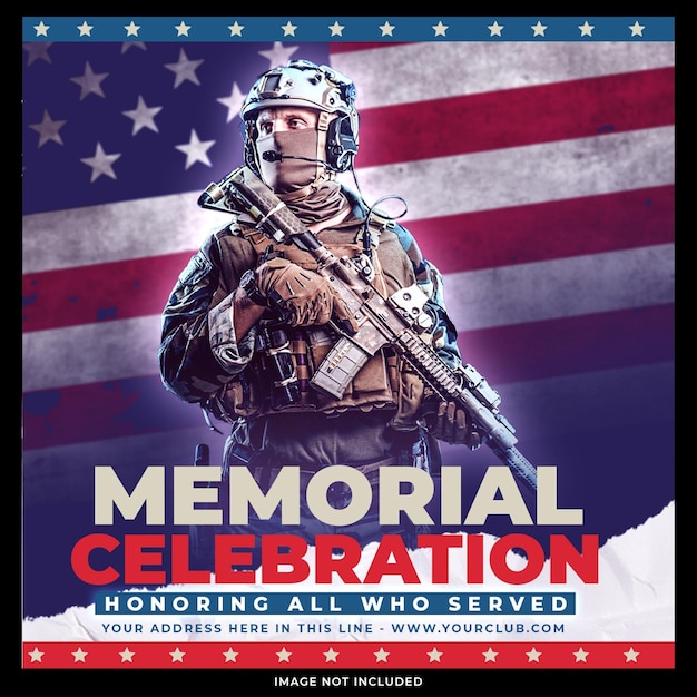 Memorial day post design template