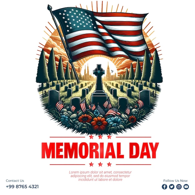 Memorial Day Poster or Banner Design for Social Media Post