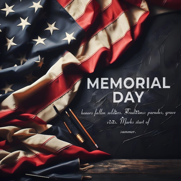 Memorial day poster PSD template