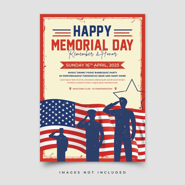 PSD memorial day poster