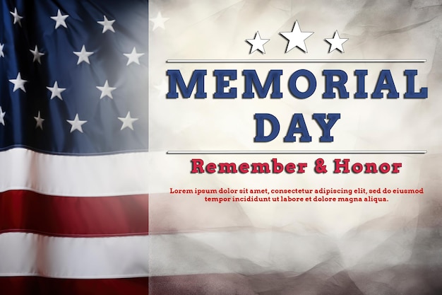 memorial day with american flag background