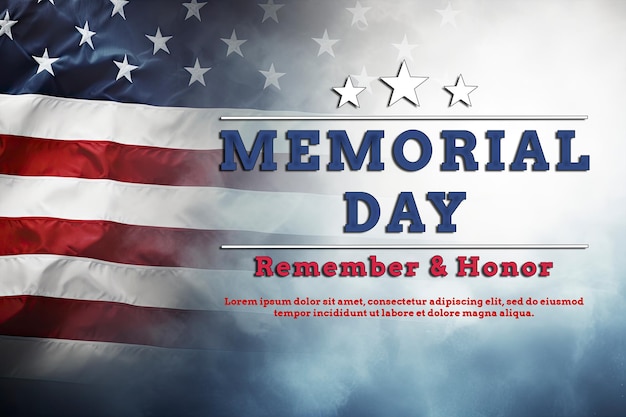 memorial day with american flag background