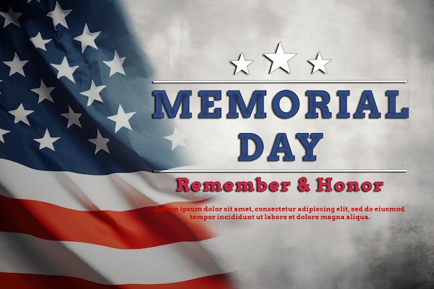 memorial day with american flag background