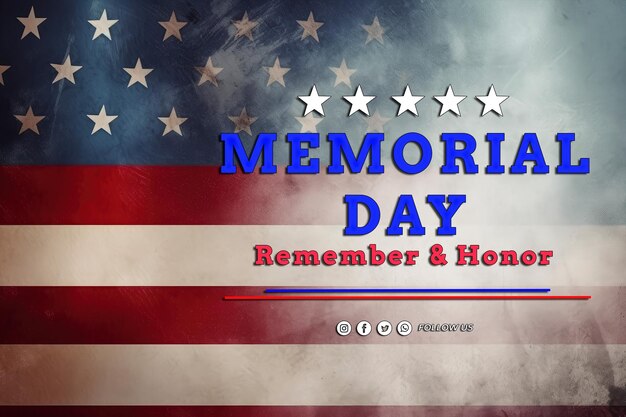 memorial day with american flag background