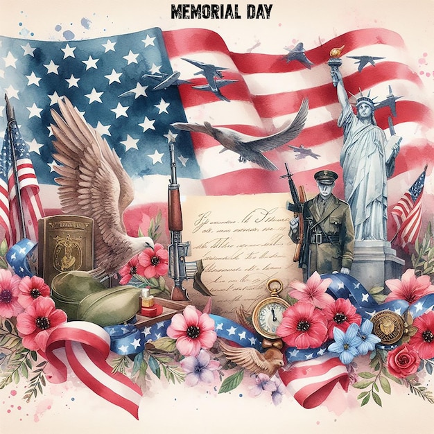 Memorials Day Social Media post design template