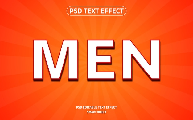 Men editable text effect logo mockup