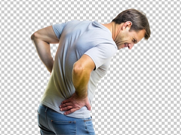 Men feeling back pain png