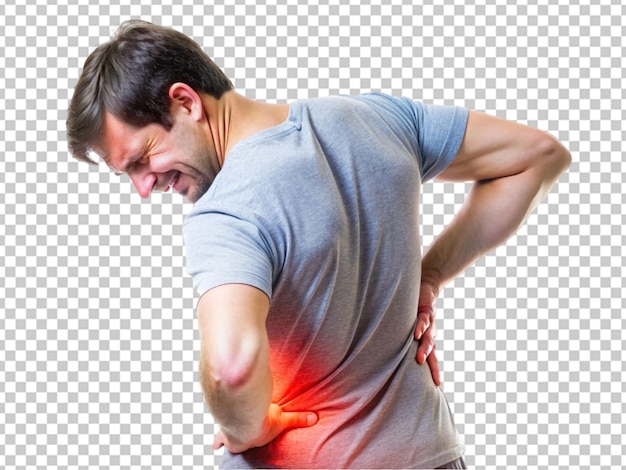 Men feeling back pain png