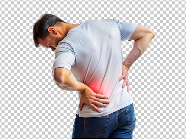 Men feeling back pain png