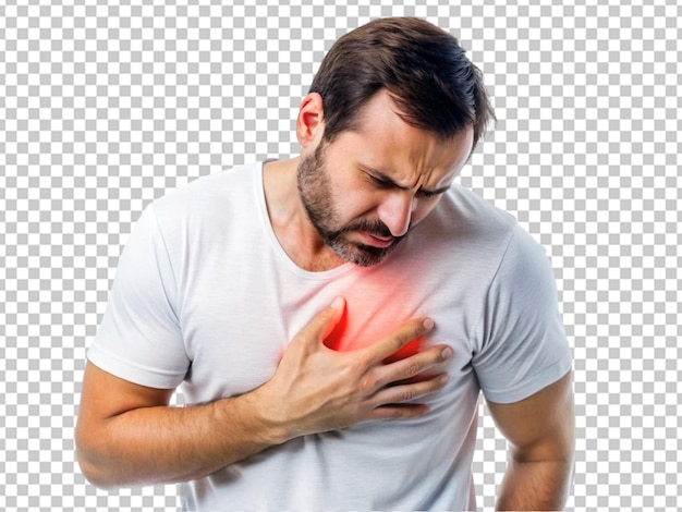 Men feeling heart pain png