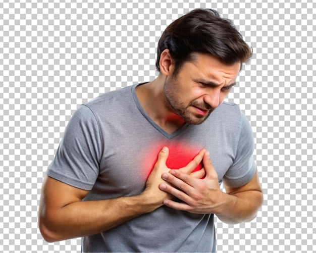 Men feeling heart pain png