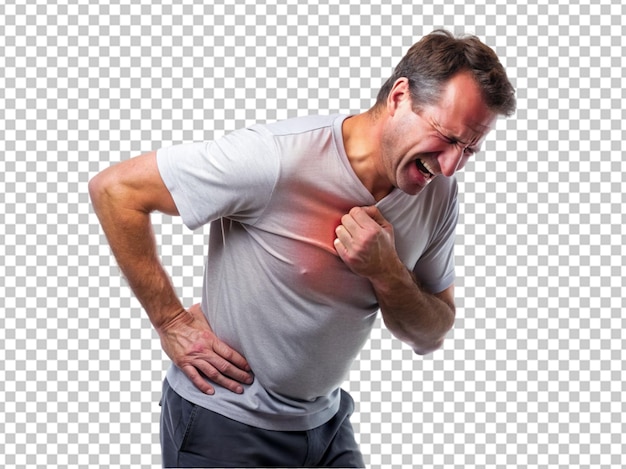 Men feeling heart pain png