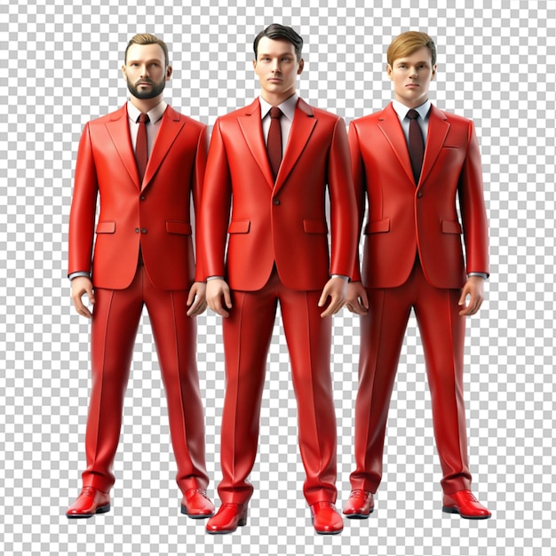 PSD men in red suit full body 3d