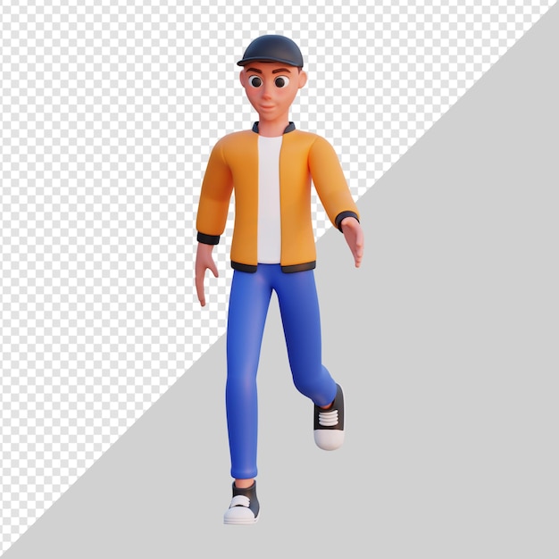 Men running 3d character illustration